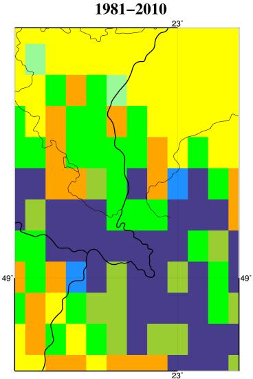 Fontos megvizsgálni továbbá, a korábbi alterületeknél megfigyelt melegedés folyamatát a hegyvidéki 3. alterületen is.