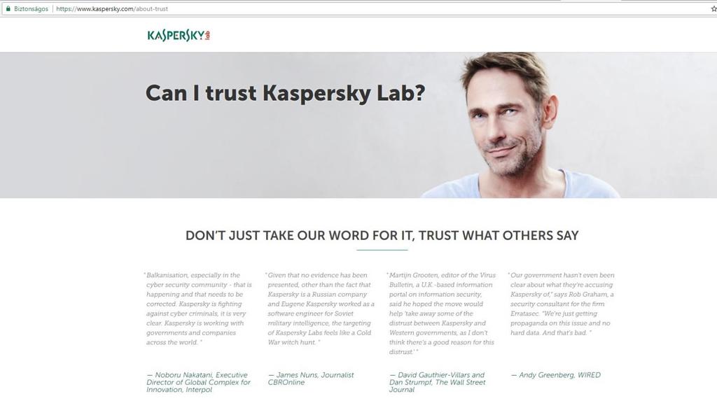 Kaspersky a bizalomról