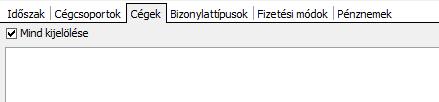 A checkbox bejelölésével azokat a bizonylatokat is megjeleníti a listában, melyeket a fizetési határidőn túl rendeztek.