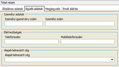 A felhasználó monogramja (mely vezeték- és keresztnevének kezdőbetűit jelenti). A felhasználó teljese neve. Megjelenik a program státusz sorában. Annak beállítása, hogy a felhasználó aktív-e.