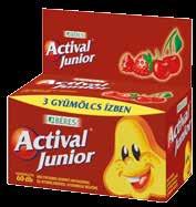 Őszi kiemelt akciók -25% -25% Actival Junior rágótabletta, 60 db Komplex multivitamin, mely vitamin, ásványi anyag és nyomelem tartalmának köszönhetően hozzájárul a fejlődő szervezet megfelelő