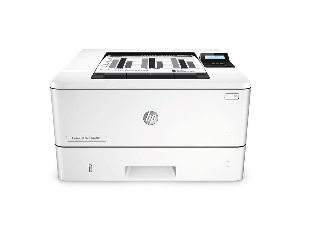 Adatlap HP LaserJet Pro M402 sorozat Lenyűgöző sebesség. Erőteljes biztonság. A munkastílusára szabott nyomtatási teljesítmény és erőteljes biztonság.