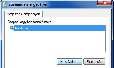 A Windows XP-ben válassza ki az E mappa megosztása opciót és kattintson az