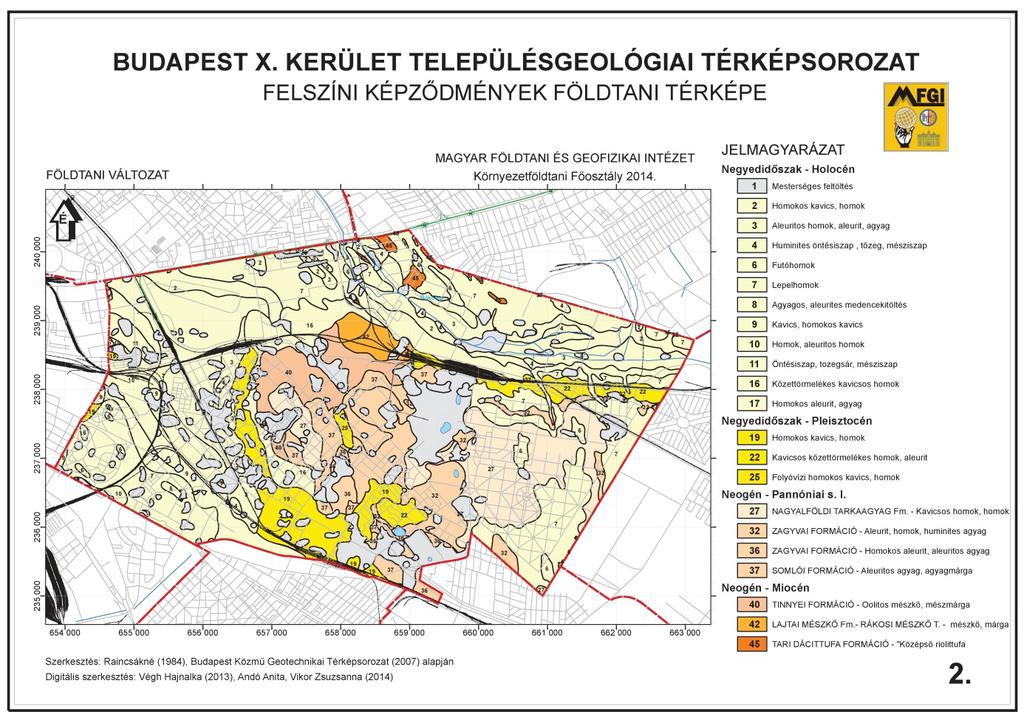 Andó Bodnár Gyuricza Zsámbok 3. ábra. A X. kerület fedett földtani térképe (The covered geological map of District X) 3 VÍZFÖLDTANI VISZONYOK 3.