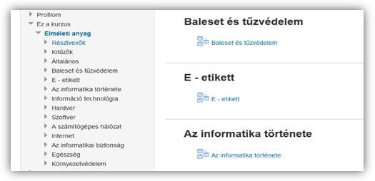 ábra Csoportprofil Elektronikus tananyagot készítettem, ami az elméleti tananyagot és az ehhez kapcsolódó