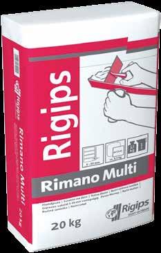 Rimano Multi Gipszes kézi vakolat, beltéri felhasználásra 5-50 mm vastagságig 20 kg Anyagszükséglet Termékleírás Előnyök az anyaggal a felület készre vakolható jól simítható gazdaságos széleskörű
