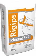 Rimano 3-6 Rimano 6-30 Gipszes, finomszemcsés beltéri vékonyvakolat 3-6 mm vastagságig 5 kg, 20 kg Beltéri gipszes vakolat 6-30 mm vastagságig 5 kg, 25 kg Termékleírás