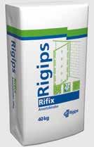 Rifix Ragasztógipsz Rigips gipszkarton lapok szárazvakolatként történő falra ragasztásához 25 kg, 40 kg Praktikus alkalmazhatóságával a Rigips lapok költségtakarékosan felhasználhatóak beltéri falak