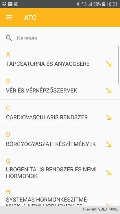 1. pont. 4.4.4. ATC-kód kereső Kattintson a menü ATC menüpontjára, ez megnyitja a kereső ablakot.