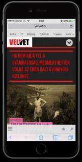 Napi átlag elérés a Velveten