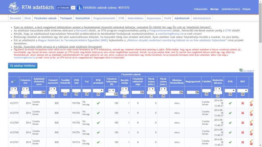 Online elérhető adatbázisok RTM adatbázis Főbb jellemzői: URL: http://rtm.mme.