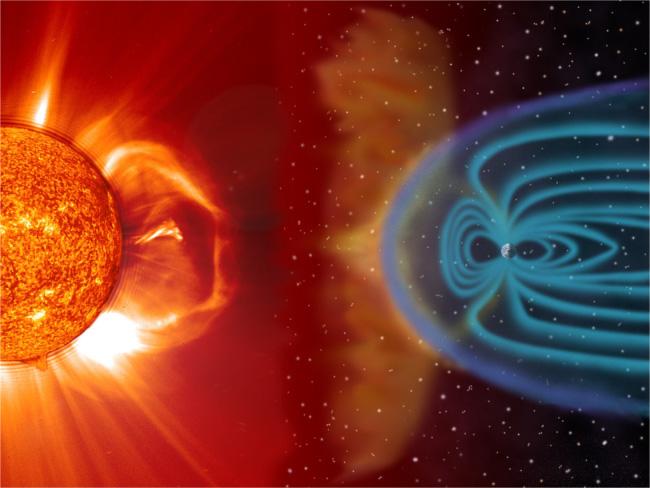 4. ábra. Koronakitörés lökéshulláma eléri a magnetoszférát (NASA). Mi történik, amikor a Föld ûrviharba kerül?
