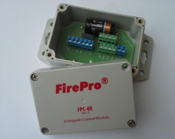 Elemes aktiválási mód 3. Elemes - FPC-4R oltásindító modul Nem bejárható terek védelmére alkalmazható Min. 1,5 V-os elemmel elindítható.