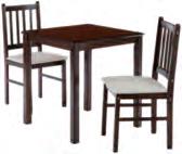 990,- Ft** ÉTKEZŐGARNITÚRA, tömör tölgyfa, natúr vagy dió kivitelben, elemei: 1 asztal, 2 székkel, asztal: Szé/ Ma/Mé: kb. 70/70/75cm 29.
