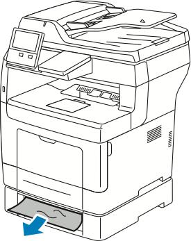 Hibaelhárítás 3. Távolítsa el a tálcából az összes összegyűrődött papírt és a nyomtató elejénél elakadt összes papírt. 4.