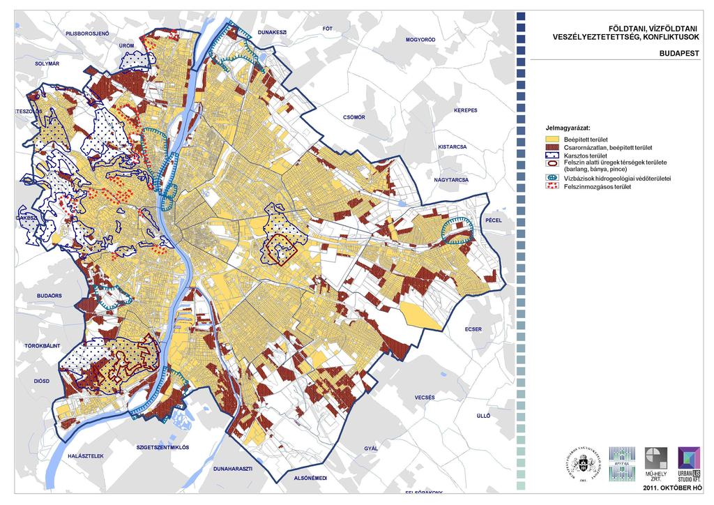 / '-\ ~ l" ( PILISBOROSJENŐ MOGYORÓD /~~~ -~ -~.. FÖLDTANI, VÍZFÖLDTANI VESZÉLYEZTETETTSÉG, KONFLIKTUSOK BUDAPEST.