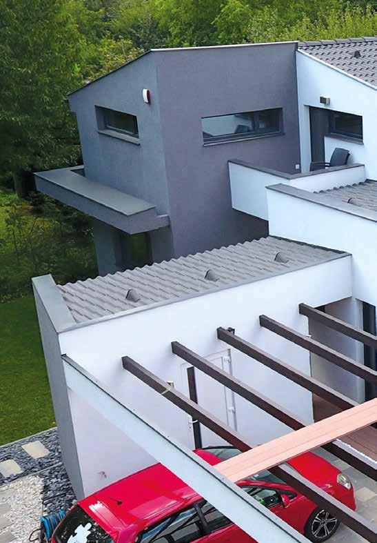 A 15 -nál alacsonyabb tetőhajlásszögre kifejlesztett Bramac 7 Protector egyesíti a modern építészet előnyeit a nagyformátumú