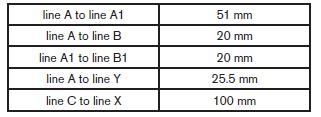 2.3. Az ütő hagyományos formájú, mely egy nyélből és egy a bal oldalán található lapos hajlított fejből áll. a. Az ütőt a 3-as és 4-es ábrán úgy helyzeték el, hogy az Y tengely átmenjen a nyél közepén.
