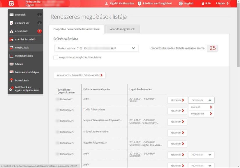 Minden művelet sikerességéről az Internetbank szolgáltatás postaládájába küldünk egy üzenetet.