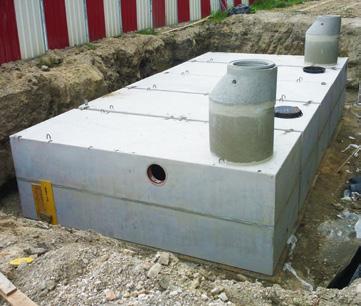 Víztározó tartály RN Alfa beton alapanyagú A víztározó tartályok kifolyóval rendelkezó, fedett, föld alatti tartályok.