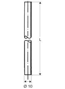 króm, csomagolási egység 30 db, súly: 0,07 kg/db 48 702 06 99 1000 mm hosszú króm, csomagolási egység 30 db, súly: 0,16 kg/db 48 707 06 99 Ø 10 mm-es vörösréz cső Mindkét oldalán