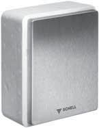 Falba építhető WC-öblítőszerelvények SCHELL EDITION E plafonba építhető WC-öblítőszerelvény Elemes/Hálózati üzemeltetés Az E-modul elő van készítve egy külső működtetésű, egy-/kétmennyiséges öblítésű