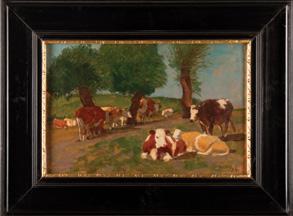 Lengyel-Rheinfuss Ede (1873-1942) Lovas / Horseman olaj, fa / oil on wood 20 x 18 cm Jelzés jobbra