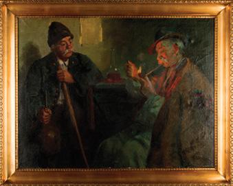 Döbröczöni Kálmán (1899-1966) Fiú / Boy olaj, vászon / oil on canvas 60 x 51 cm Jelezve jobbra lent /