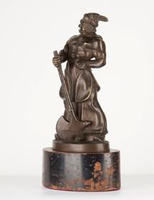 Kerényi Jenő (1908-1975) Bulcsú vezér / Bulcsú leader bronz, márvány talapzaton,jelzés nélkül bronze on marble pedestal, without