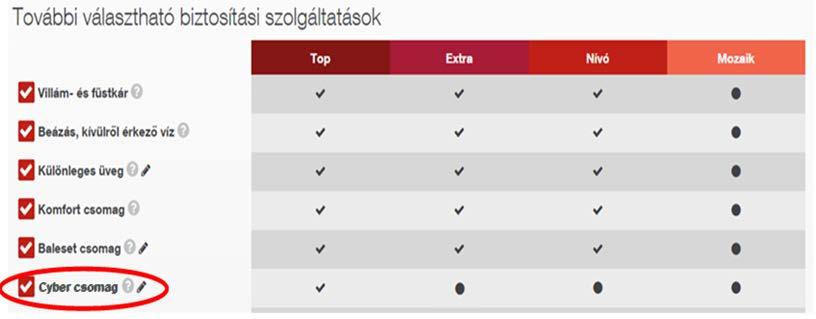 CYBER csomag ajánlatkérés Top csomag