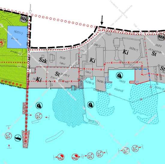 BALATONALMÁDI VÍZPART-REHABILITÁCIÓS TANULMÁNYTERV MÓDOSÍTÁSÁT MEGALAPOZÓ TERV 13 2.3. A SZENT ERZSÉBET LIGETTŐL ÉSZAKKELETRE FEKVŐ KIKÖTŐK KÖRNYÉKE 2.3.1. Jelenlegi területhasználat A 3.