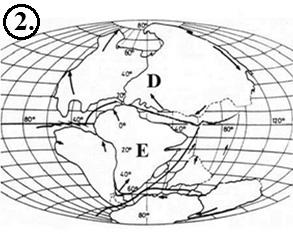 3. Az alábbi térképvázlatok egy földtörténeti