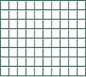 ponthegesztett négyszögletes hálók PVC bevonattal standard magasság: 0cm felületi módosítás: műanyaggal bevont horganyzott huzal (Zn+PVC) 2m kiszerelés Szemméret