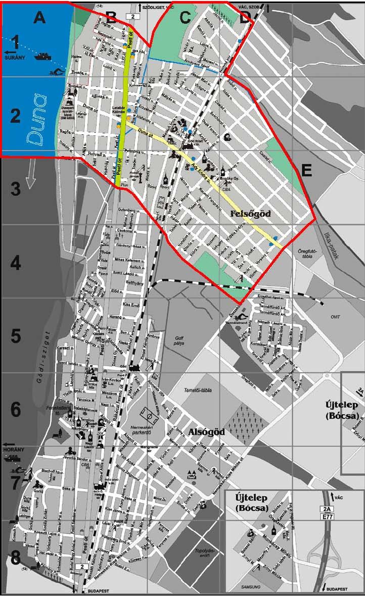 3.3.3. Felsőgöd Felsőgöd a város 350 ha kiterjedésű történelmileg elkülönülő, az Ilka pataktól északra eső településrésze. Közúton a 2. sz.