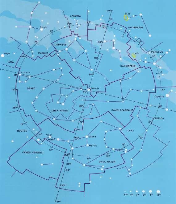 Az északi égi pólus környékének csillagképei Az északi égi pólus környezetének legjellegzetesebb csillagképe a Nagy Medve (Ursa Maior), amelynek egy részét a Nagy Göncöl néven jól ismert hét fényes