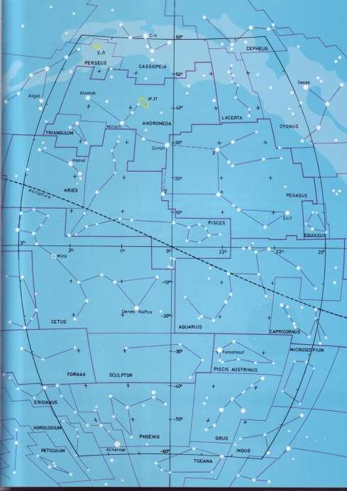 Őszi csillagképek 2. A Pegazus Négyszögének délkeleti sarka a Halak (Pisces) széles V betűjének szárai között fekszik.