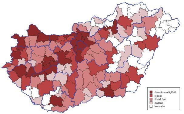 A magyarországi kistérségek besorolása fejlettségük szerint 2.