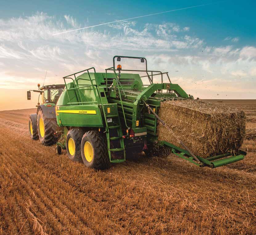 John Deere L1500-as bálázók INTELLIGENS FUNKCIÓK DUPLA CSOMÓS KÖTÖZÉS, ÉS DUPLA VENTILÁTOROS TISZTÍTÓRENDSZER NAGY TELJESÍTMÉNYŰ ANYAGTOVÁBBÍTÓ RENDSZER, INTEGRÁLT CSIGÁS ROTORRAL TÖMEGMÉRŐ RENDSZER