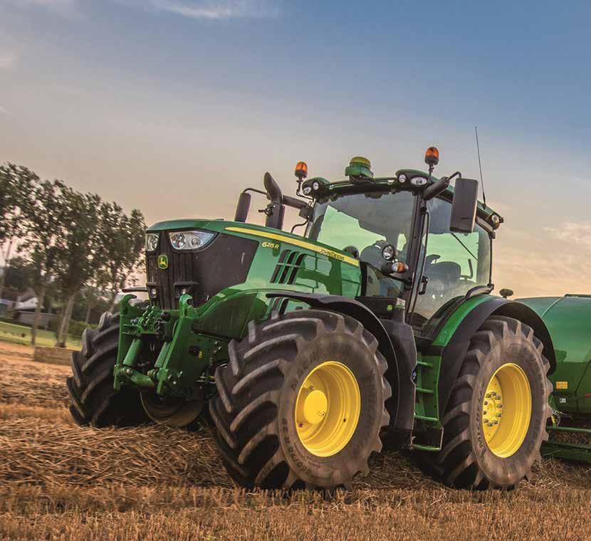 John Deere 6-os sorozatú traktorok HÁROMFÉLE ALVÁZMÉRET, KORLÁTLAN KÉPESSÉGEK INTELLIGENS FUNKCIÓK CSÚCSTECHNOLÓGIÁJÚ SEBESSÉGVÁLTÓK KIFEJEZETTEN MEZŐGAZDASÁGI ALKALMAZÁSRA KIFEJLESZTETT MOTOROK