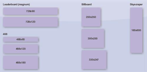 Hirdetési formátumok Bannerformátumok: Leaderboard: 728x90, 728x120, Normal: