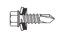 LWT 4,8 x. mm LDT 4.8 x mm Univerzális önfúró csvr fémlemez fához történő rögzítéséhez, EPDM tömítő látéttel.