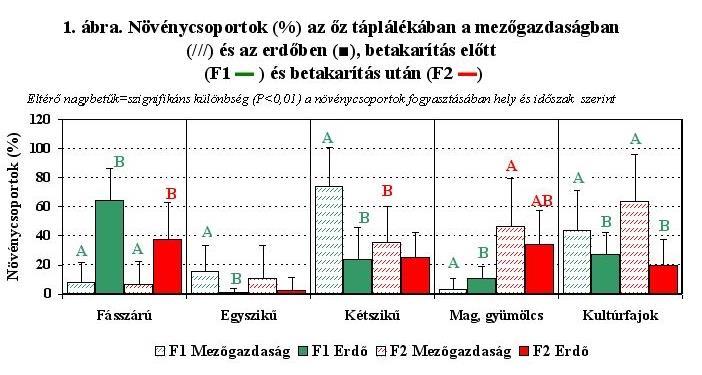 Betakarítás előtt: Erdőben főleg fásszárúak, Mg-ban főleg lágyszárú kétszikűek és kultúrfajok Betakarítás után: Erdőben kiegyenlítettebb lesz, sokkal több gyümölcs Mg-ban lágyszárú csökken,