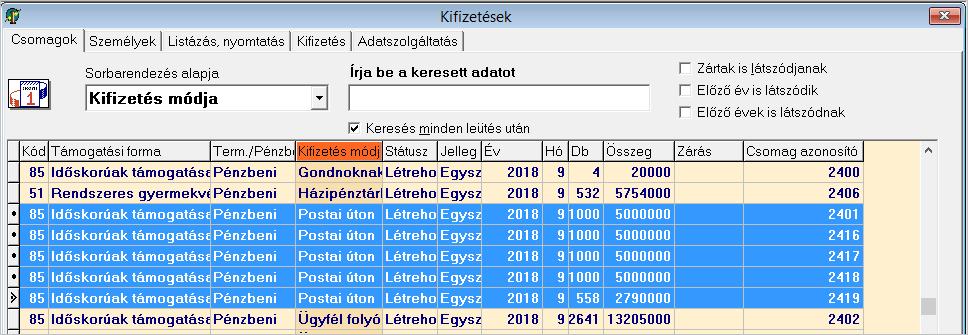 ábra) kezelése a továbbiakban megegyezik az általános csomagkezeléssel. 20. ábra: a létrehozott, kisebb tételszámú csomagok. 9.4.