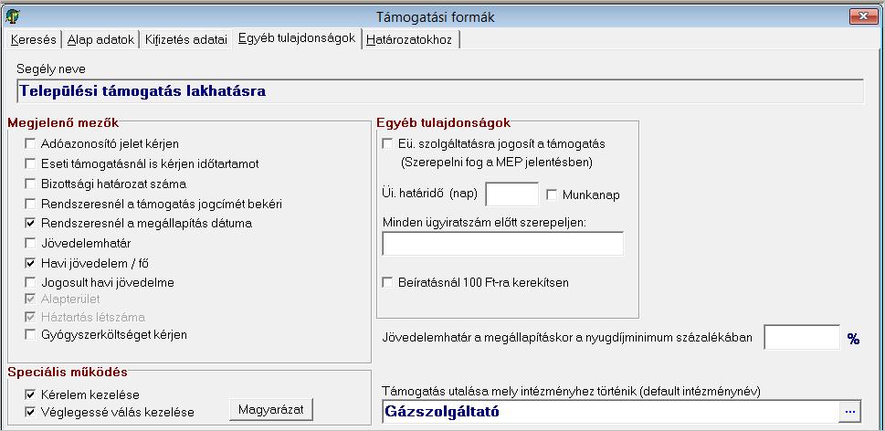 11.2.1. Települési támogatás lakhatásra, hátralékkezelésre A szolgáltató intézményeknél felhalmozódott adósságok rendezése történhet egy összegben, vagy meghatározott futamidő alatt, havi részletekben.