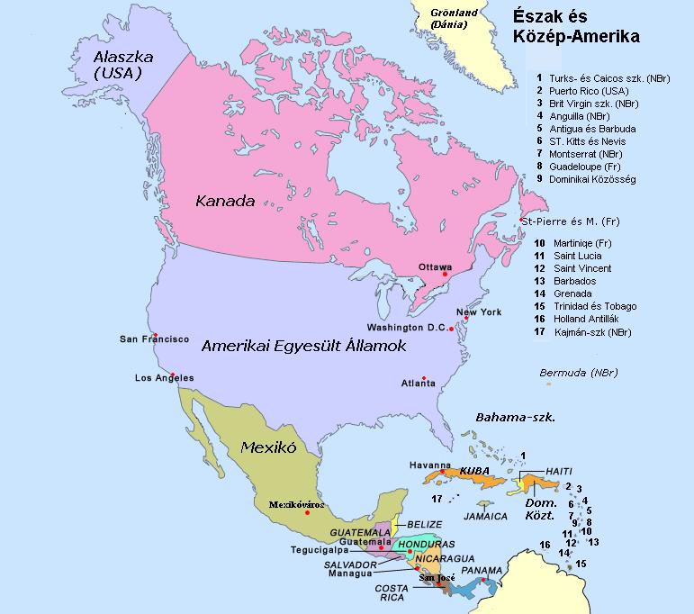 Észak- amerikai koncentráció A Föld egyik jelentős népességkoncentrációja, amely az USA atlanti partvidékén és a