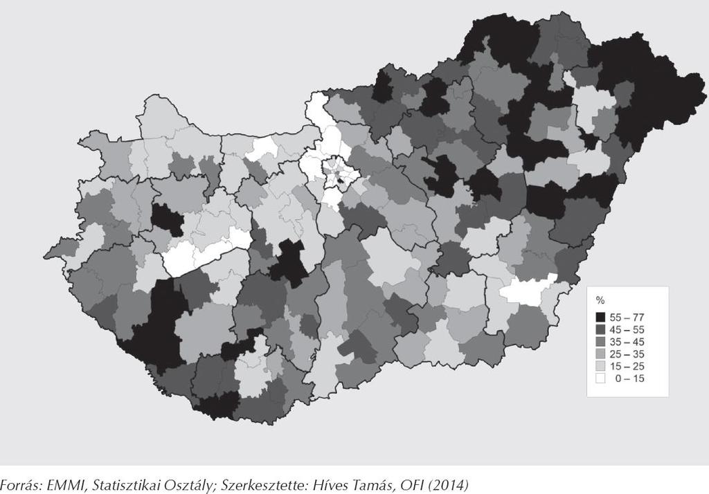 3. A szociokulturális hátrány földrajzilag is halmozódik (falvak, hátrányos helyzetű térségek a