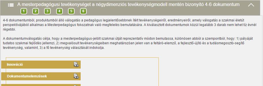 8 A pedagógus pályázata Az értékelés adatlapján a pedagógus pályázata felirat mellet található gombra történő kattintás után a pedagógus által feltöltött pályázat külön lapon nyílik meg olvasási