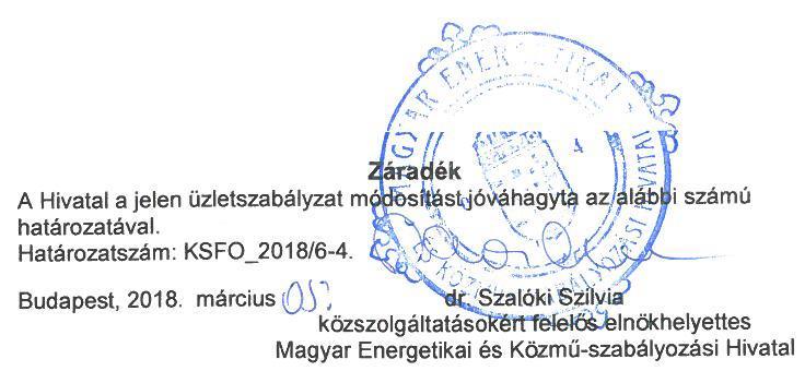 ÜZLETSZABÁLYZAT 3. sz. módosítása egységes szerkezetbe foglalva Hatályos: 2013.