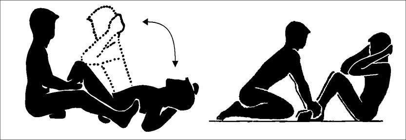 Hanyattfekvésből felülés 60 mp alatt Utasítások a feladat elvégzéséhez: Alaphelyzet: hanyattfekvés derékszögben hajlított térdekkel, a lábak kb.