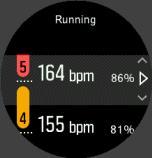 Az alapértelmezett pulzustartományok a következő útvonalon állíthatók be: Training (Aktivált edzés)» Intensity zones (Intenzitástartományok)» Default zones (Alapértelmezett tartományok). 1.